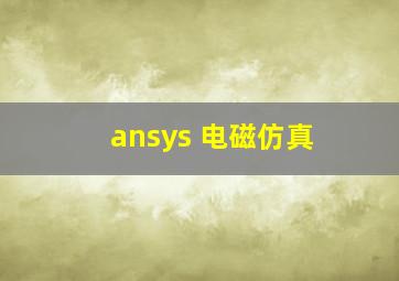 ansys 电磁仿真